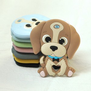 Linda forma de perro Juguetes para la dentición del bebé Mordedor de silicona sin BPA
