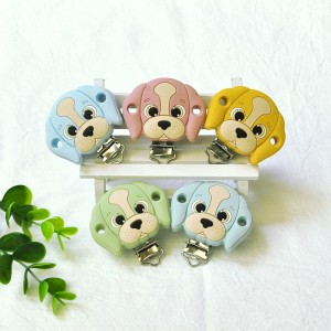 Cute New dog Silicone pacifier clips for baby silicone clips