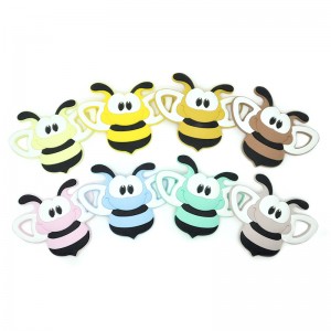 Cute bee Silicone Baby Teething Toys Bpa ຂາຍສົ່ງຂາຍຍ່ອຍຟຣີ