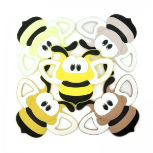 Śliczne pszczoła Silikonowe Zabawki Ząbkowanie Dla Niemowląt Bpa Bezpłatna sprzedaż hurtowa