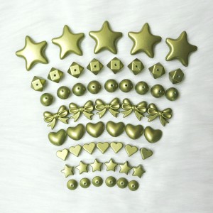 Perles de dentition en silicone de qualité alimentaire pour bébé en or métallique pour stylos