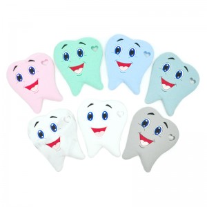 Neues Design Zahnform Beißring Spielzeug Baby Zahnen Silikon Beißring