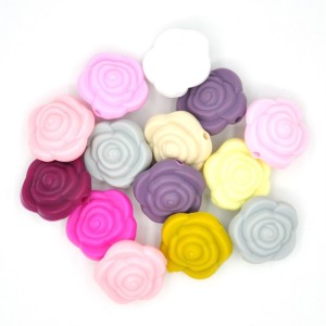 Pinakamahusay na Regalo ng Sanggol na ngumunguya ng laruang sanggol na silicone Litter Rose beads