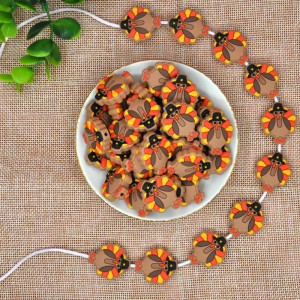 Food Grade cute kalkoen siliconen fokale bead foar DIY sieraden