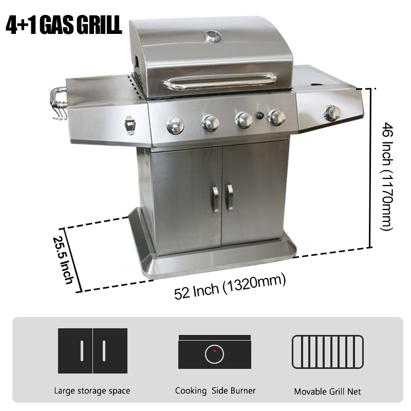 4+1 outdoor gas grill