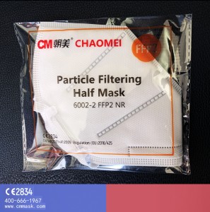 6002-2 CM Maske Partikül Filtrelemeli Yarım Yüz Maskesi, CE FFP2 Tek Kullanımlık Toz Maskesi