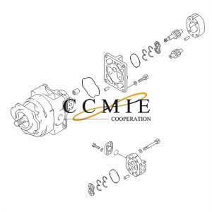 07436-72902 Komatsu gear pump for bulldozer D85A-18