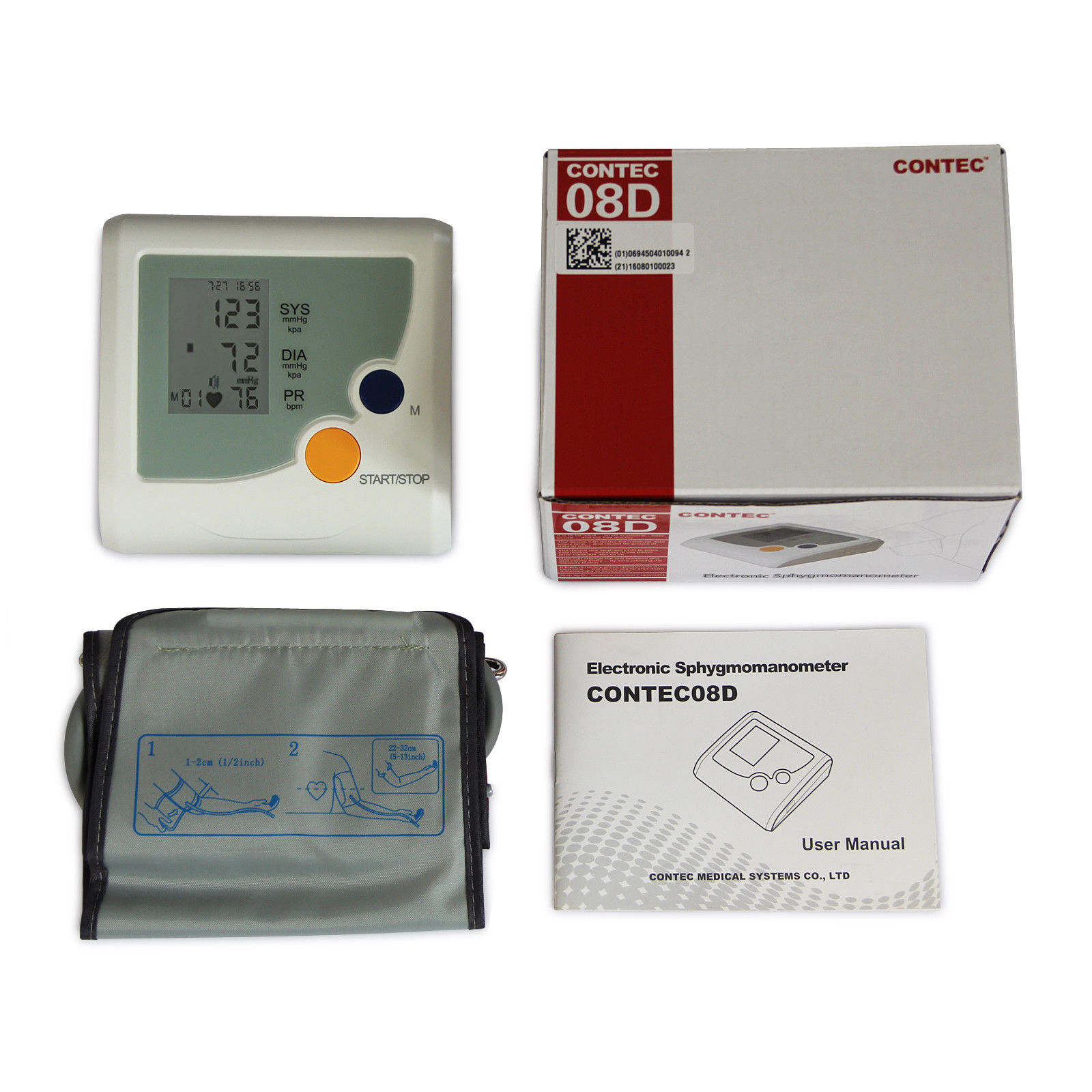 CL-CONTEC08D Electronic Blood Pressure Monitor Digital for Home and Clinic