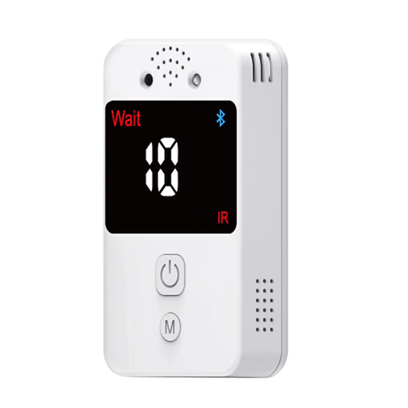 White High Precision Sensor Tester Digital Breath Alcohol Tester ជាមួយនឹងការធ្វើសមកាលកម្មពេលវេលាពិតនៃកាលបរិច្ឆេទធ្វើតេស្ត