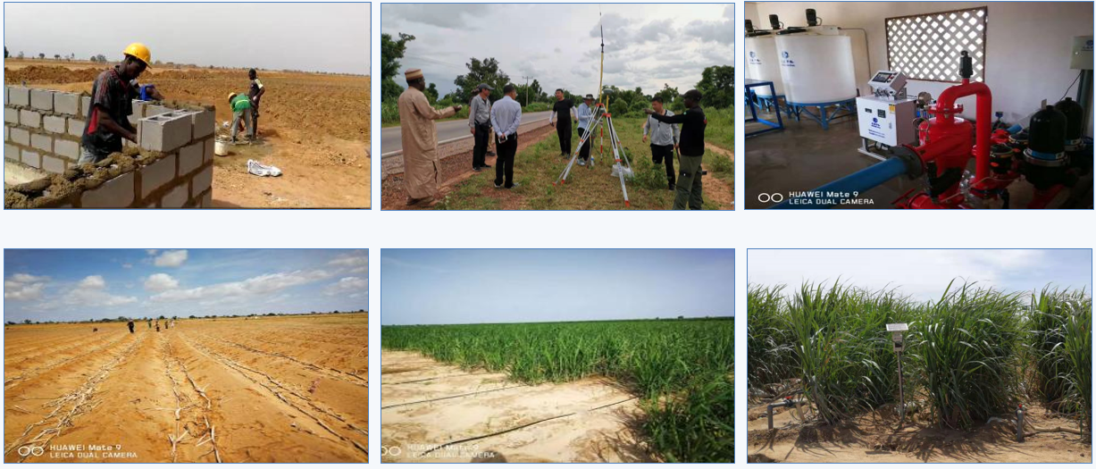 Water en kunstmest geïntegreerd druppelirrigatieproject voor suikerrietirrigatie in Nigeria