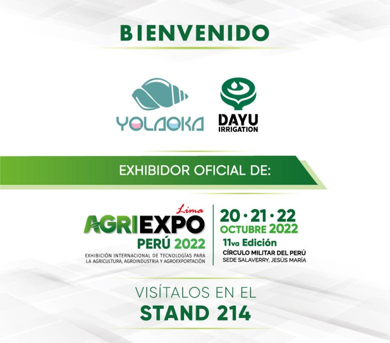 DAYU Auai i le 11th International Exhibition of Agriculture, Agroindustry and Agricultural Export Technology of Peru mai Oketopa 20 i le 22