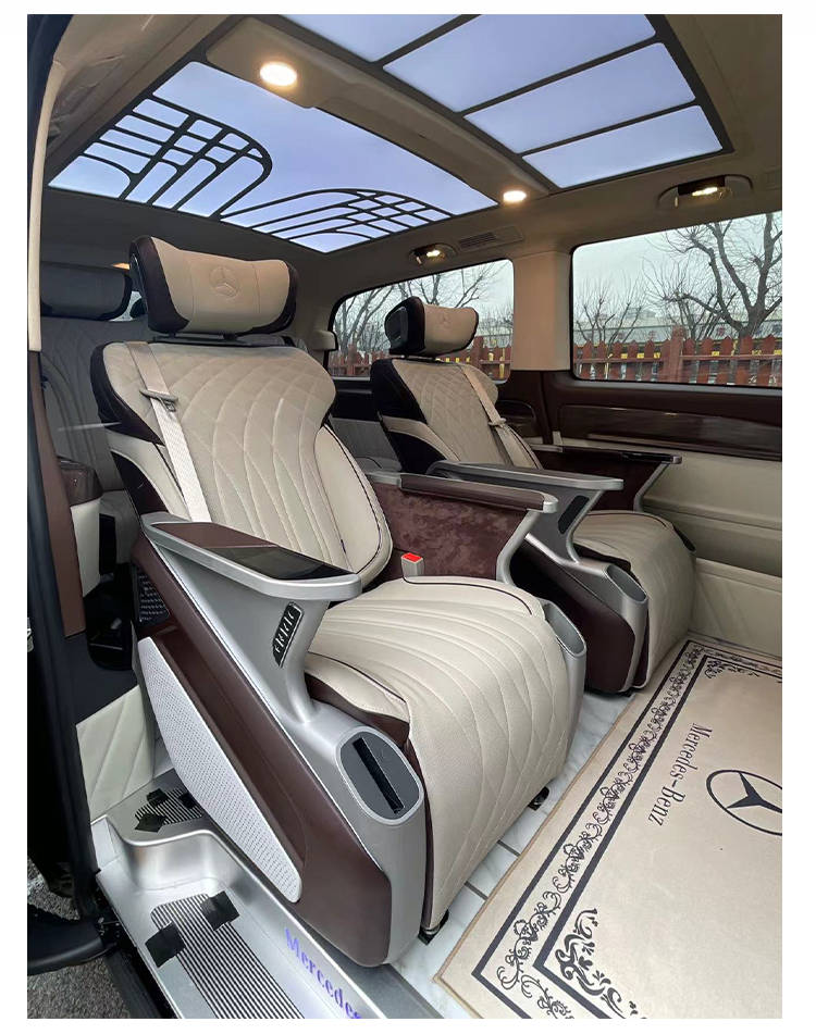 Millionaires in China are converting their Mercedes vans into literal land yachts that are fitted with massive TV screens, throne-like seats, and even marble flooring - Luxurylaunches