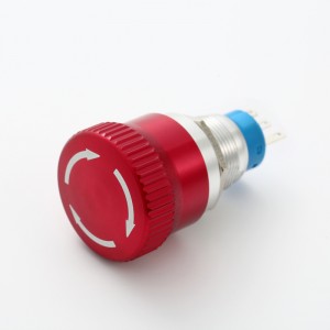 ELEWIND 19 mm parada de encendido/apagado de emerxencia de cogomelo Interruptor de botón vermello Ascensor de equipos (PM192F-□TS)