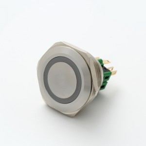 ELEWIND 30 mm žiedu apšviestas antivandalinis nerūdijančio plieno metalinis mygtuko jungiklis (PM301F-11■E/J/△/▲/S)