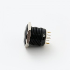 ELEWIND 16 mm metalen drukknop kortstondig 1NO met RGB driekleuren ringlicht (PM161F-10E/J/RGB/▲/◎)