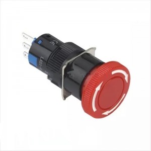 ELEWIND 16mm Kunststof PIN-aansluiting Rond (1NO1NC) noodstopknop ( PB161Y-11TS/R )