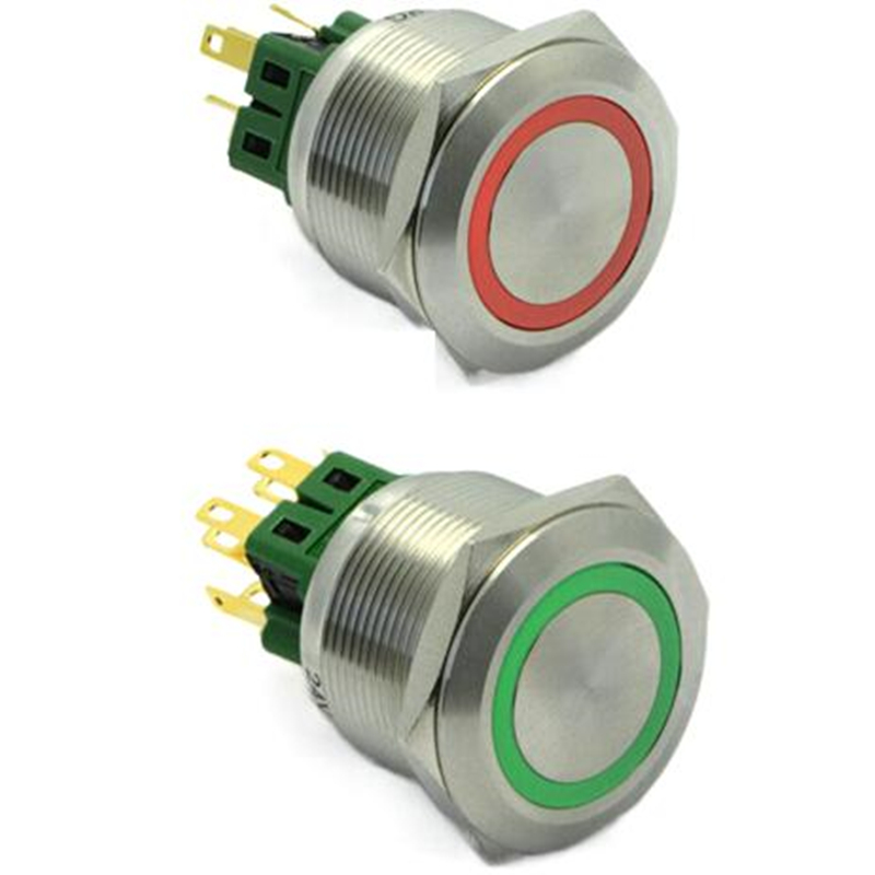 ELEWIND 25mm 12V dual led color Metal Switch Push Button (PM251F-22E/R-G/12V/S , PM251F-11ZE/R-G/12V/S )