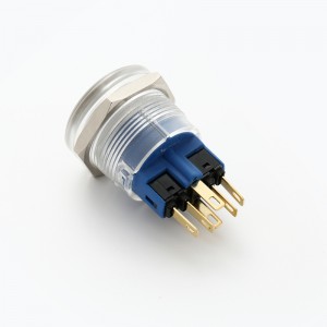 ELEWIND Interruptor de botón momentáneo con anillo de plástico a prueba de UV de 22 mm (PM221F-11E/J/△/▲/PC)
