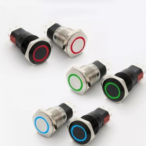 ELEWIND 16mm låsende eller kortvarig type RGB led farve tre farve lys 1NO1NC(PM162F-11ZE/J/RGB/12V/A 4pins til led)