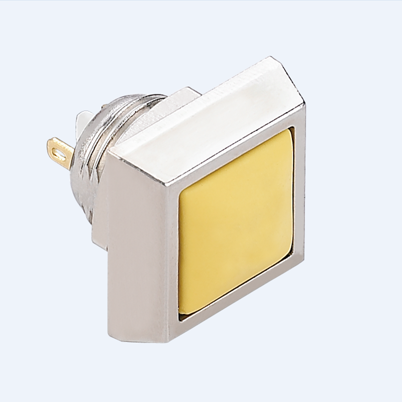 ELEWIND 12 мм квадратний кнопковий перемикач 1NO з чорним або сріблястим корпусом (PM121S-10/Y/A, PM121S-10/W/T)
