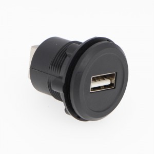 Diameter pemasangan 22mm soket konektor USB plastik USB2.0 Female A to Female B