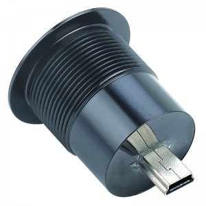 22 mm de diàmetre de muntatge metàl·lic Presa de connector USB anoditzat d'alumini Mini USB2.0 Femella a mascle