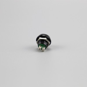 ELEWIND trumpalaikis juodas aliuminio korpusas, spalvotas 1 NO metalinis mygtuko jungiklis (PM121B-10/A)
