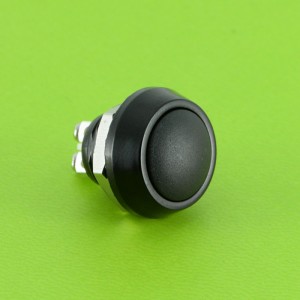 ELEWIND क्षणिक काळा अॅल्युमिनियम बॉडी रंगीत 1NO मेटल पुश बटण स्विच (PM121B-10/A)