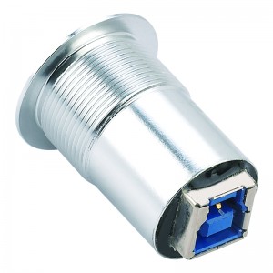 22mm diameter pelekap logam Aluminium anodized penyambung USB soket USB3.0 Perempuan A ke Perempuan B