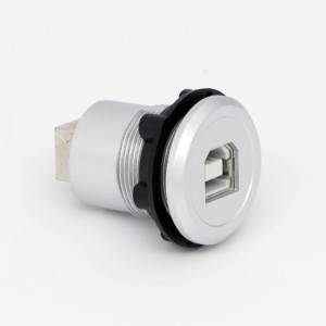 22 mm-es szerelési átmérőjű műanyag USB-csatlakozóaljzat USB2.0 aljzat B - B aljzat