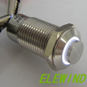ELEWIND 12 mm zaskočno vklopno-izklopno kovinsko nerjaveče jeklo z obročem Osvetljeno stikalo na gumb (PM123H-10ZE/J/S)