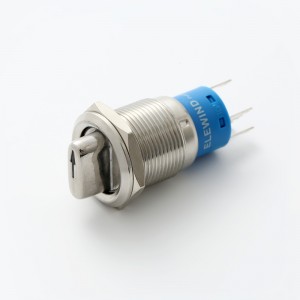 ELEWIND 19mm DPDT apšviestas metalinis selektorių jungiklis 3 padėčių palaikymo mygtuko jungiklis (PM192F-22X/31/R/12V/S/IP65)