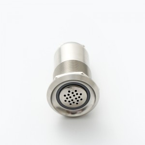 Buzer flash 19mm in acciaio inox cù luce LED 12V 24V (PM191B-SM/R/24V)