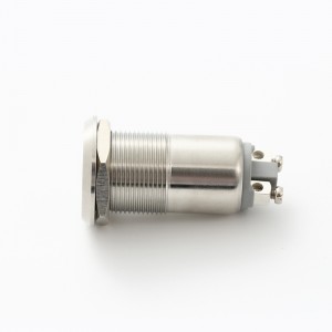 Buzzer flash stainless steel 19mm dengan lampu LED 12V 24V (PM191B-SM/R/24V)