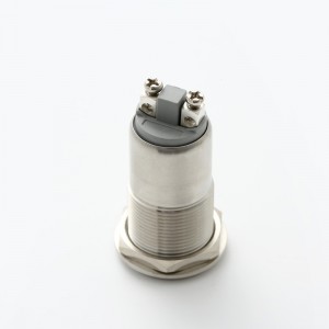 Buzzer flash stàilinn 19mm le solas LED 12V 24V (PM191B-SM / R / 24V)