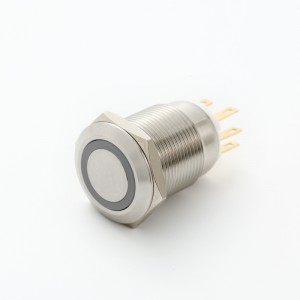 ELEWIND 19mm SPDT sesaat atau latching PUSH Button switch dengan lampu LED (PM193F-11E/B/12V/S)