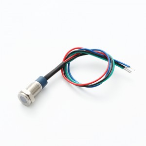 ELEWIND kuppelformet hode 8 mm 10 MM 12 MM metall IP67 forseglet RGB tre farger LED indikator lys signal pilot lampe med 15 cm kabel