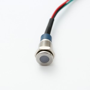 ELEWIND күмбезді басы 8 мм 10 мм 12 мм металл IP67 мөрленген RGB үш түсті жарықдиодты индикатор шамы сигналының пилоттық шамы 15 см кабелі бар