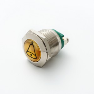 ELEWIND Bel Pintu Simbol 1NO Logam Berlapis Nikel Kuningan Push Button Switch (PM191B-10/N dengan Bel Pintu Simbol)