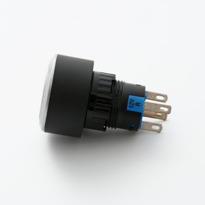 ELEWIND 22 mm Rodona il·luminada Símbol d'alimentació Interruptor de polsador momentània amb tancament (PB223WY-11ZT/B/12V)