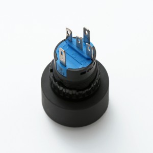 ELEWIND 22mm Тркалезно осветлено Симбол за напојување Прекинувач за моментално притискање на копчето (PB223WY-11ZT/B/12V)
