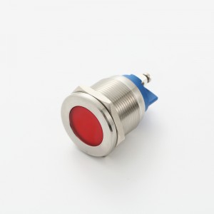 22mm platkop metaal Swart koper of vlekvrye staal of vernikkelde koper IP67 LED aanwyser Lig loodsein lamp (PM22F-D)