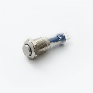 ELEWIND 12mm छोटा/मिनी क्षणिक या लैचिंग टाइप मेटल स्टेनलेस स्टील बिना लाइट पुश बटन स्विच (PM12H-11/S)
