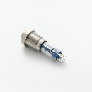 ELEWIND 12mm kicsi/mini pillanatnyi vagy reteszelő típusú fém Rozsdamentes acél gyűrűvel Megvilágított lámpa nyomógombos kapcsoló (PM122H-11E/S)