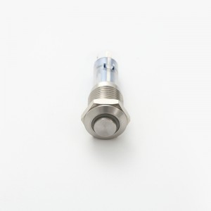 ELEWIND 12 mm klein/mini kortstondig of vergrendelend metaal Roestvrij staal met ring Verlichte lichtdrukknop (PM122H-11E/S)