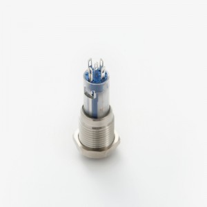 ELEWIND 12 mm малък/мини моментен или фиксиращ тип метал Неръждаема стомана с пръстен Бутонен превключвател с осветена светлина (PM122H-11E/S)