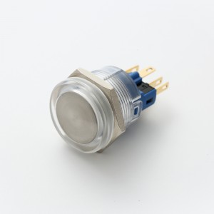 ELEWIND 22mm यूवी प्रूफ प्लास्टिक की अंगूठी प्रबुद्ध क्षणिक पुश बटन स्विच (PM221F-11E / PC)