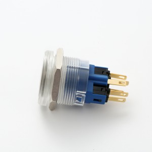 ELEWIND Interruptor de botón momentáneo con anillo de plástico a prueba de UV de 22 mm (PM221F-11E/PC)
