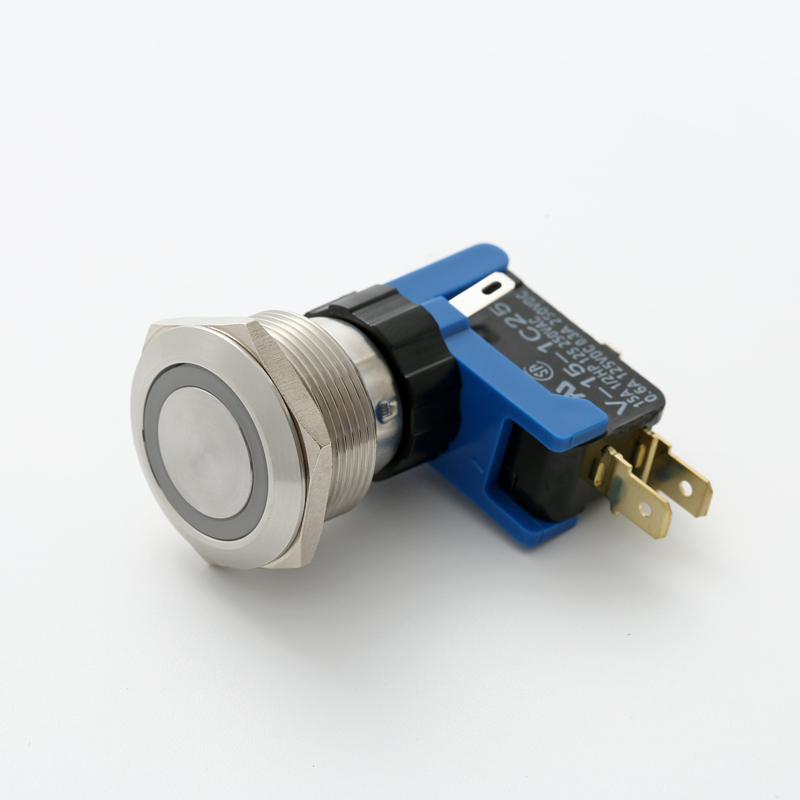 Interruptor de botón de luz ELEWIND 15A GRANDE/Gran corrente de acero inoxidable MetalRing (19 mm, 22 mm, 25 mm, aprobación UL)