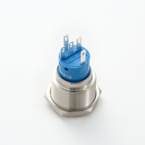 Botón pulsador ELEWIND de acero inoxidable de 22 mm con enganche momentáneo iluminado (1NO1NC) (PM222F-11ZE/G/12V/S)